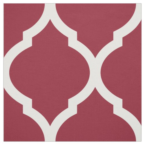 Crimson Moroccan Quatrefoil Large Scale Fabric