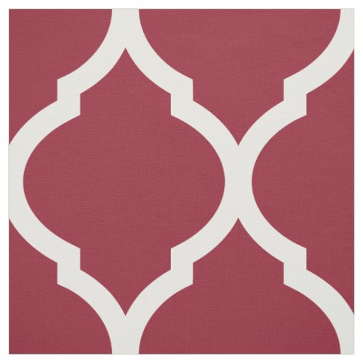 Crimson Moroccan Quatrefoil Large Scale Fabric