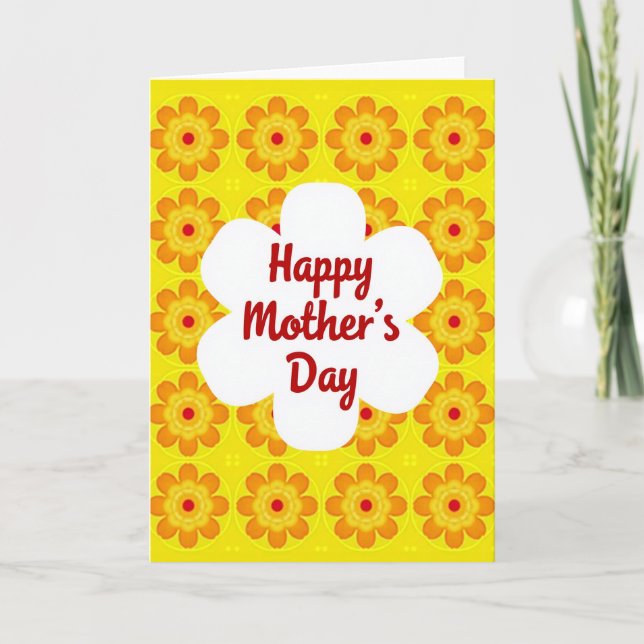 Crimson Mother Floral Design Card (Front)