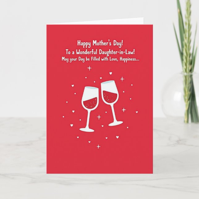 Crimson Mothers Day Bubbles Card (Front)