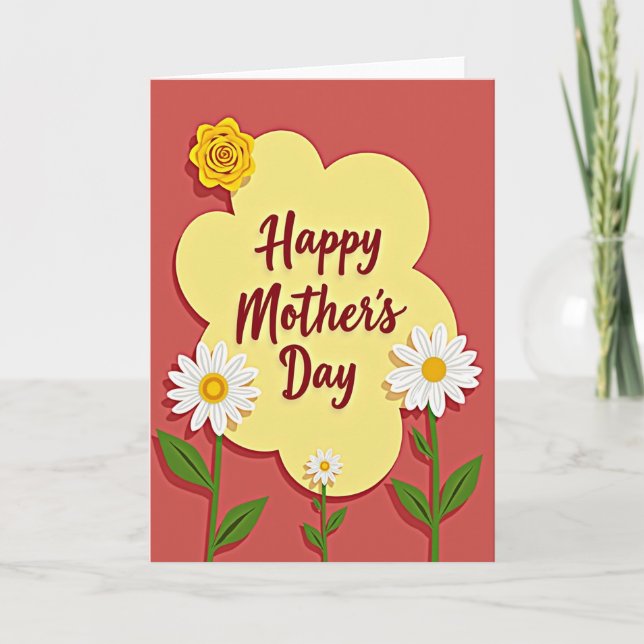Crimson Mothers Day Cloud Card (Front)