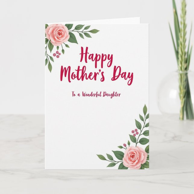 Crimson Mothers Day Daughter Card (Front)