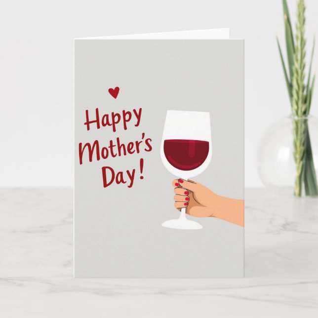 Crimson Mothers Day Heart Card (Front)
