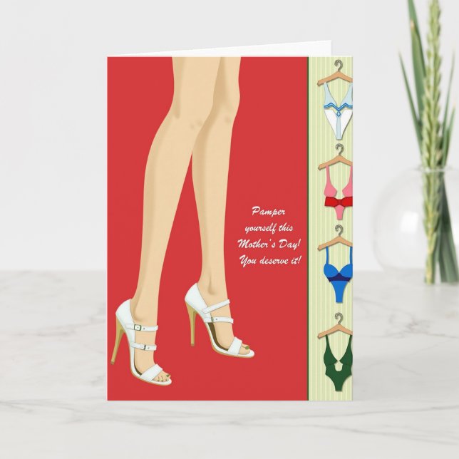 Crimson Mothers Day Legs Card (Front)