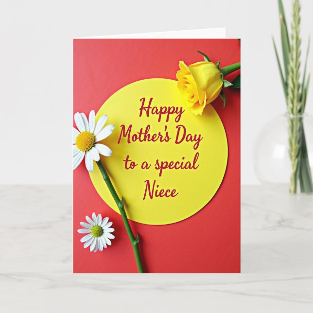 Crimson Mothers Day Niece Card (Front)