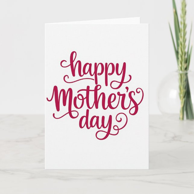 Crimson Mothers Day Script Card (Front)