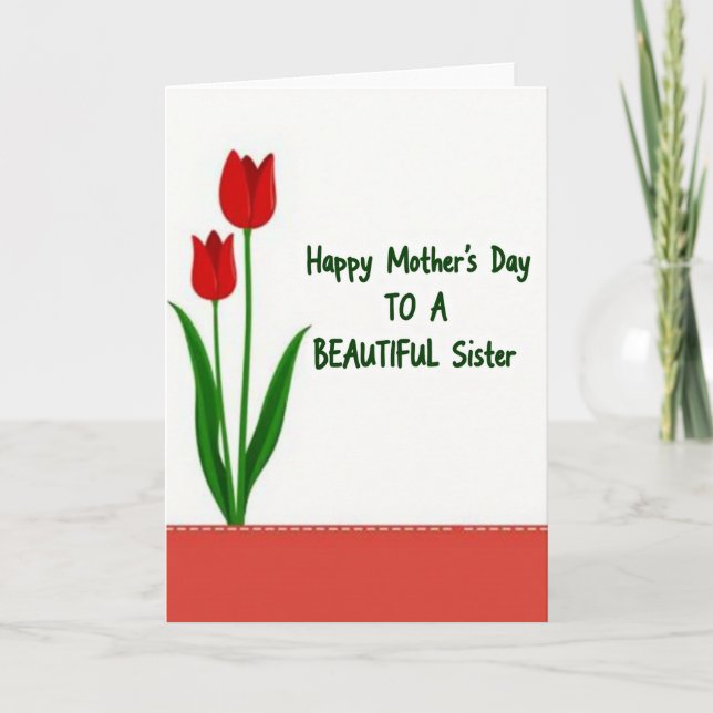 Crimson Mothers Day Stitch Card (Front)