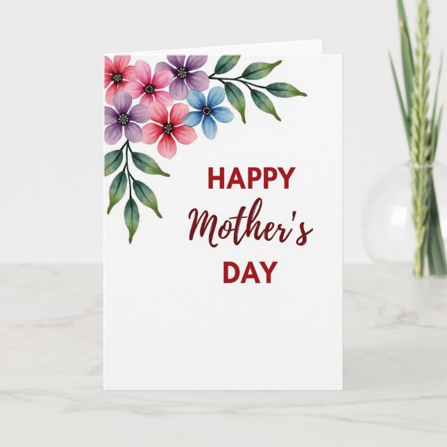 Crimson Mothers Day Type Card (Front)