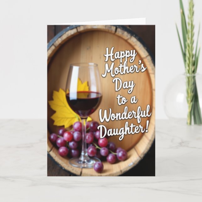 Crimson Mothers Day Wine Card (Front)