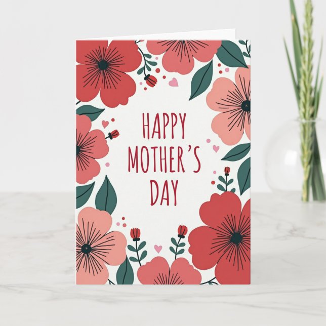 Crimson Mothers Day Wish Card (Front)