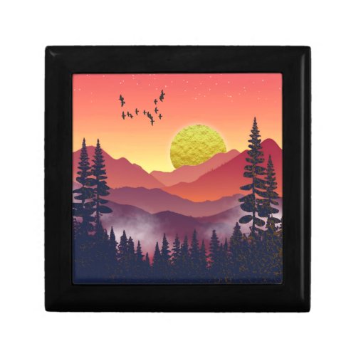 Crimson Mountains Landscape Gift Box
