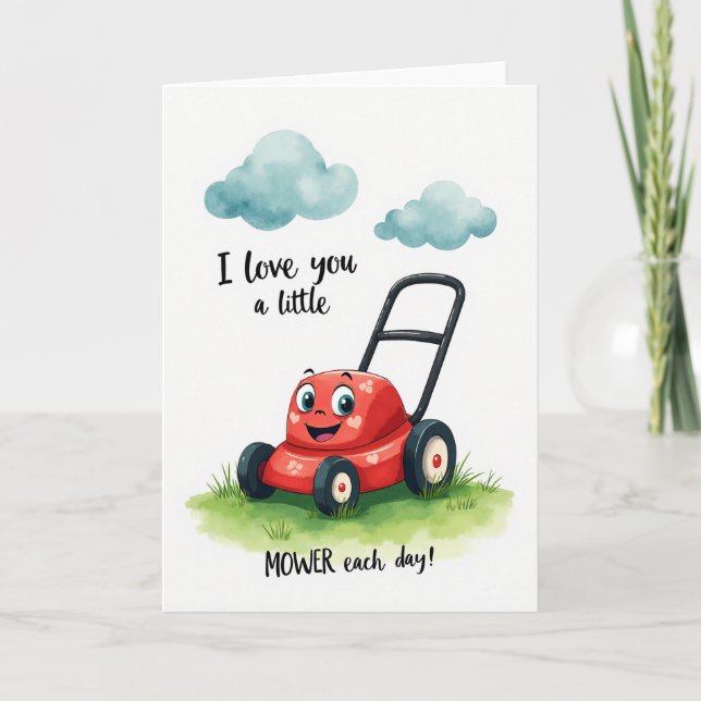 Crimson Mower Fathers Day Card (Front)