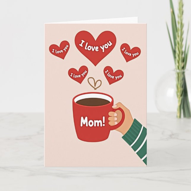 Crimson Mug Mothers Day Love Card (Front)