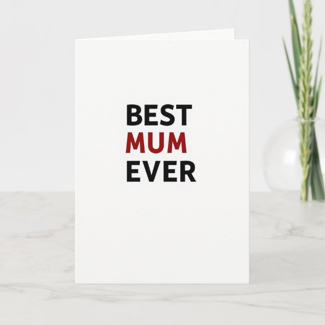 Crimson Mum Best Ever Card (Front)