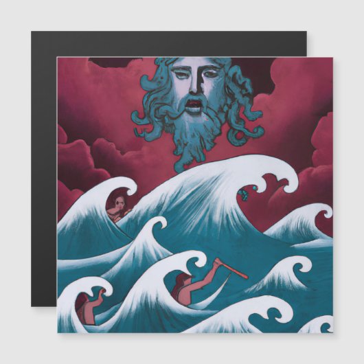 Crimson Neptune Oil Painting (Front/Back)
