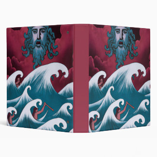 Crimson Neptune Oil Painting 3 Ring Binder