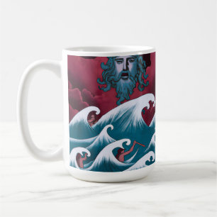 Crimson Neptune Oil Painting Coffee Mug