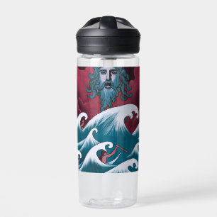 Crimson Neptune Oil Painting Water Bottle