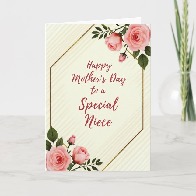 Crimson Niece Mothers Day Card (Front)