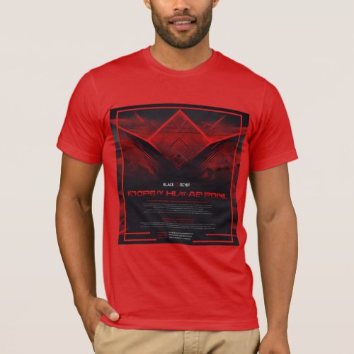 Crimson Nightfall Black and Red Mens T_Shirt Fly