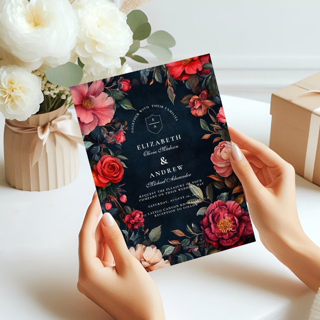 Crimson Noir Wedding  Invitation (Creator Uploaded)