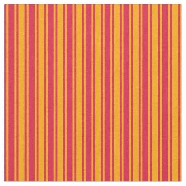 Crimson & Orange Pattern of Stripes Fabric (Close Up)