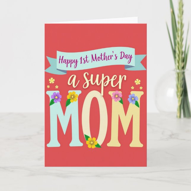 Crimson Pattern Celebration Card (Front)