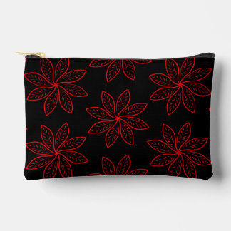 Crimson Pattern on Black  Accessory Pouch