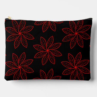 Crimson Pattern on Black  Accessory Pouch