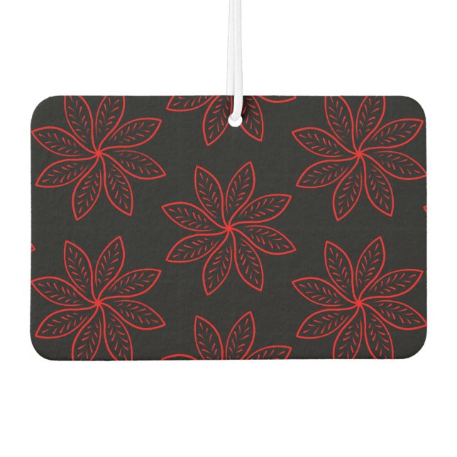 Crimson Pattern on Black  Air Freshener (Front)