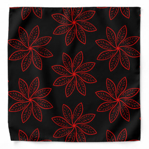 Crimson Pattern on Black  Bandana