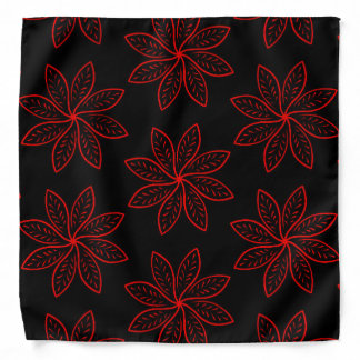 Crimson Pattern on Black Bandana