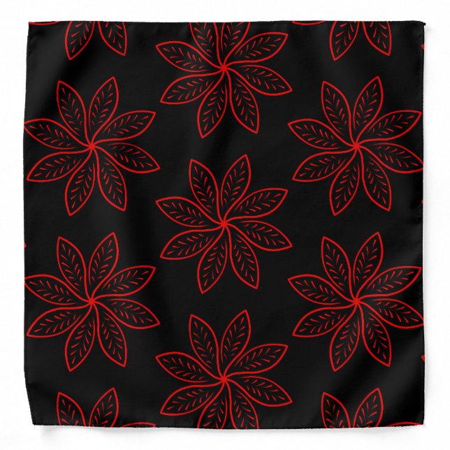 Crimson Pattern on Black  Bandana (Front)