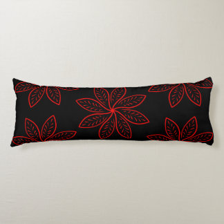 Crimson Pattern on Black  Body Pillow