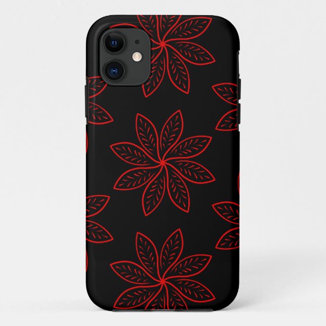 Crimson Pattern on Black  Case-Mate iPhone Case (Back)