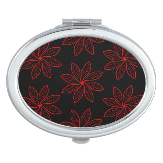 Crimson Pattern on Black  Compact Mirror
