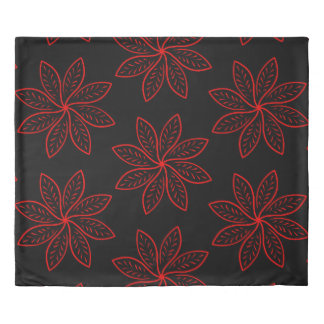 Crimson Pattern on Black  Duvet Cover