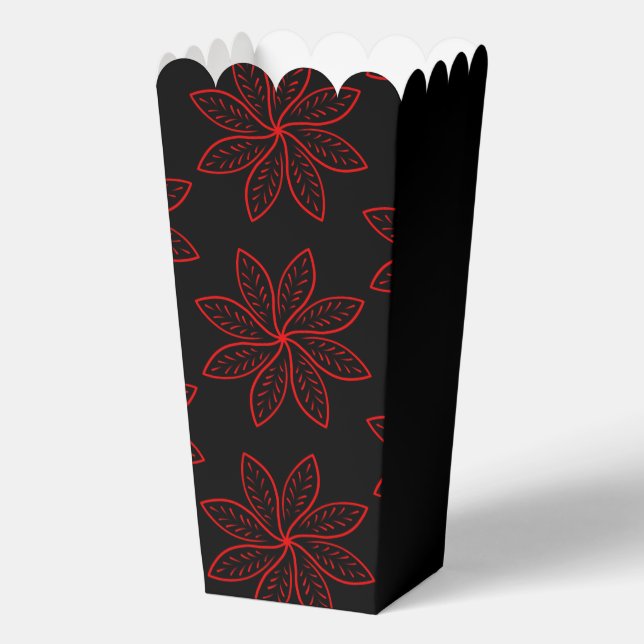 Crimson Pattern on Black  Favor Boxes (Back)