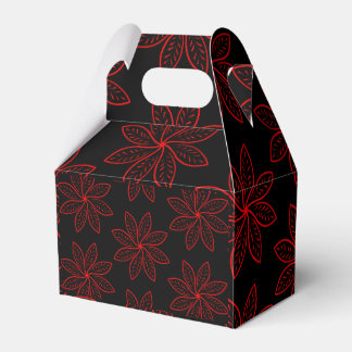 Crimson Pattern on Black  Favor Boxes