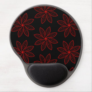 Crimson Pattern on Black Gel Mouse Pad