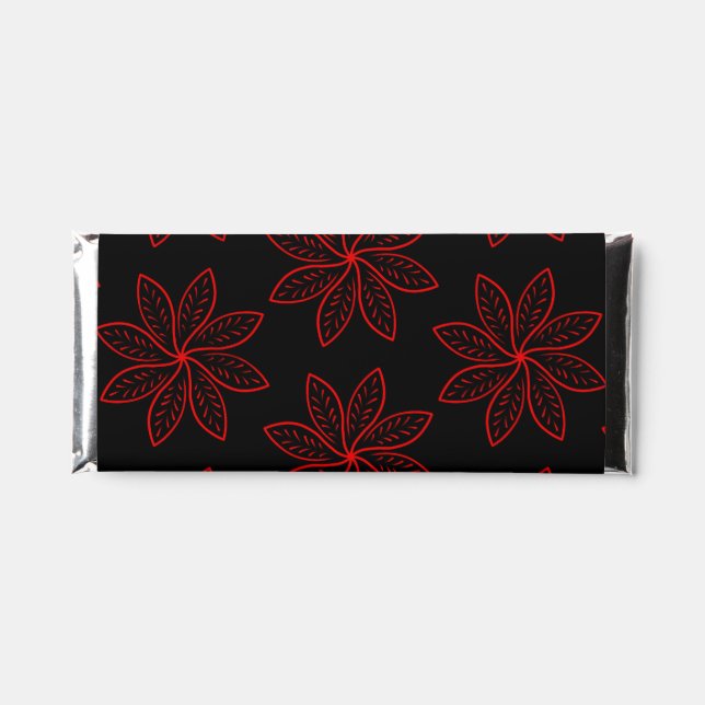 Crimson Pattern on Black  Hershey Bar Favors (Front)