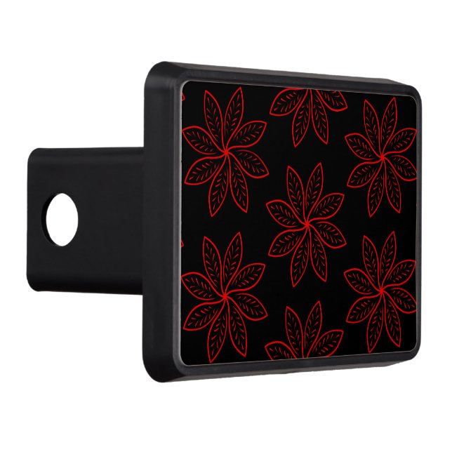 Crimson Pattern on Black  Hitch Cover (Right)
