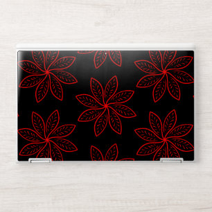 Crimson Pattern on Black HP Laptop Skin