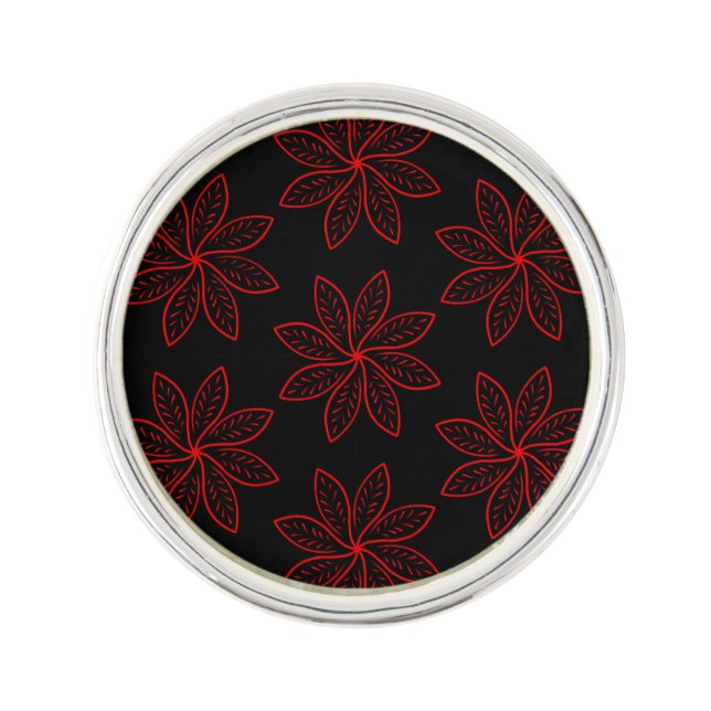 Crimson Pattern on Black  Lapel Pin (Front)
