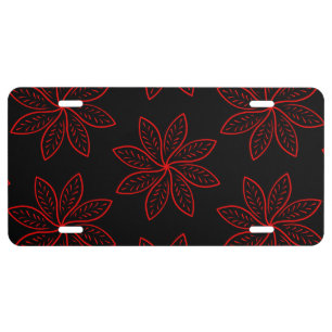 Crimson Pattern on Black License Plate