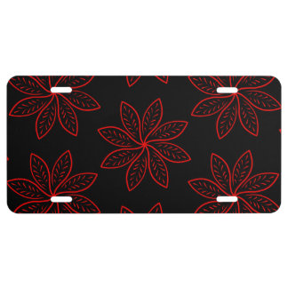 Crimson Pattern on Black License Plate