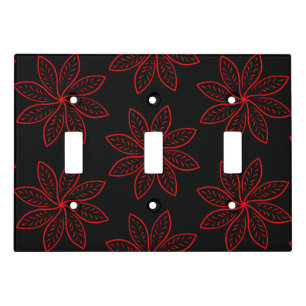 Crimson Pattern on Black Light Switch Cover