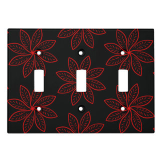 Crimson Pattern on Black  Light Switch Cover
