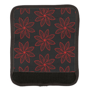 Crimson Pattern on Black Luggage Handle Wrap