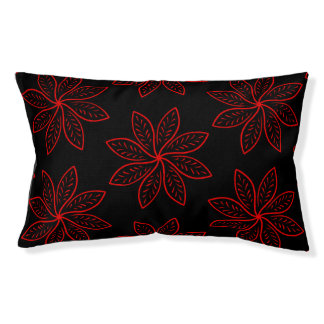 Crimson Pattern on Black  Pet Bed